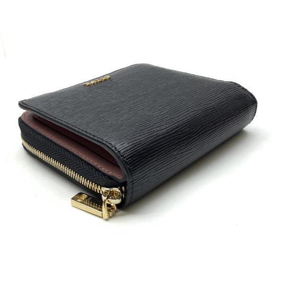Bally Round Coin Case Leather Bifold Compact Wallet Black - Picture 3 of 9